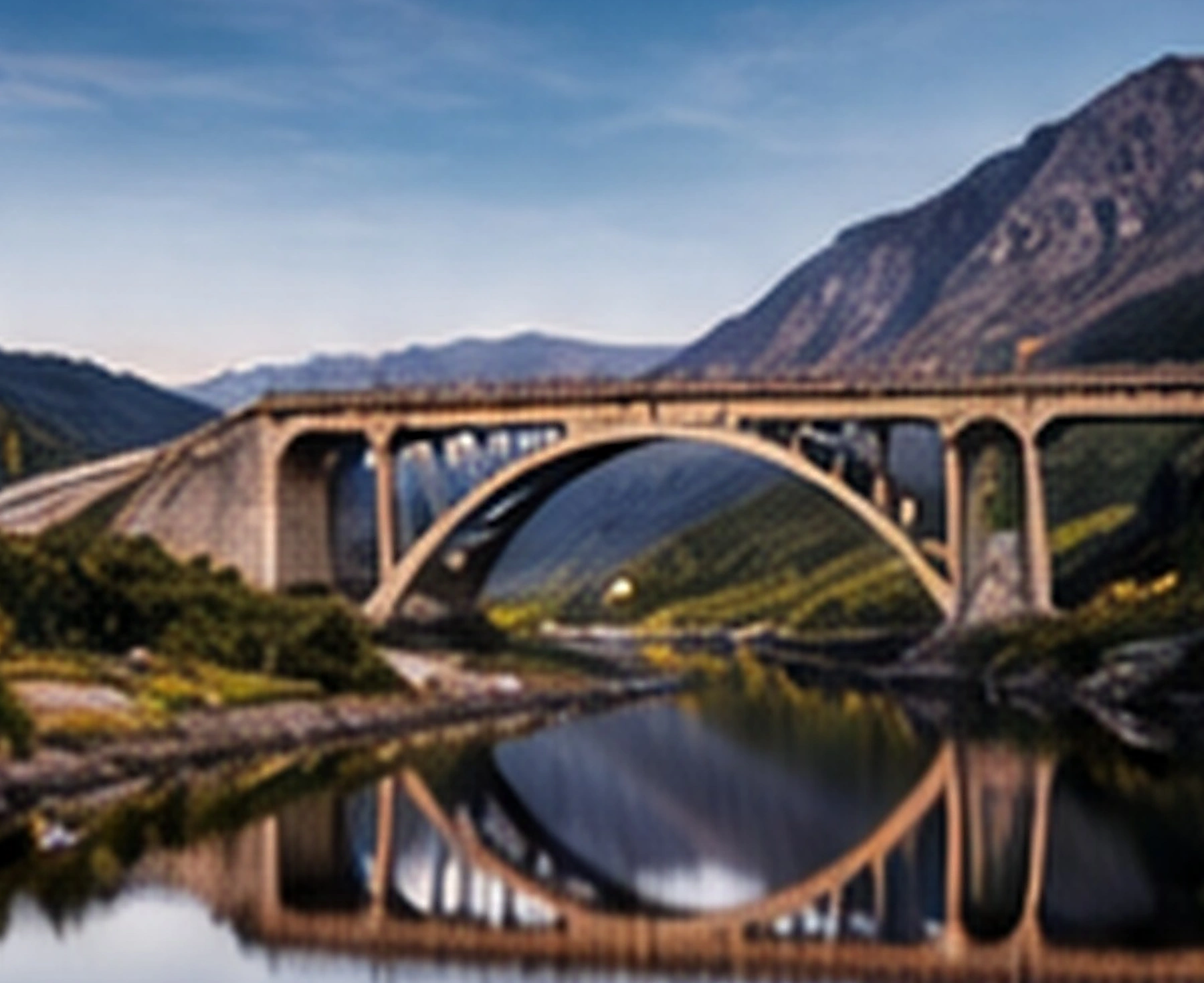 Bridge connecting a mountain valley, representing trusted service relationships and connected configuration data