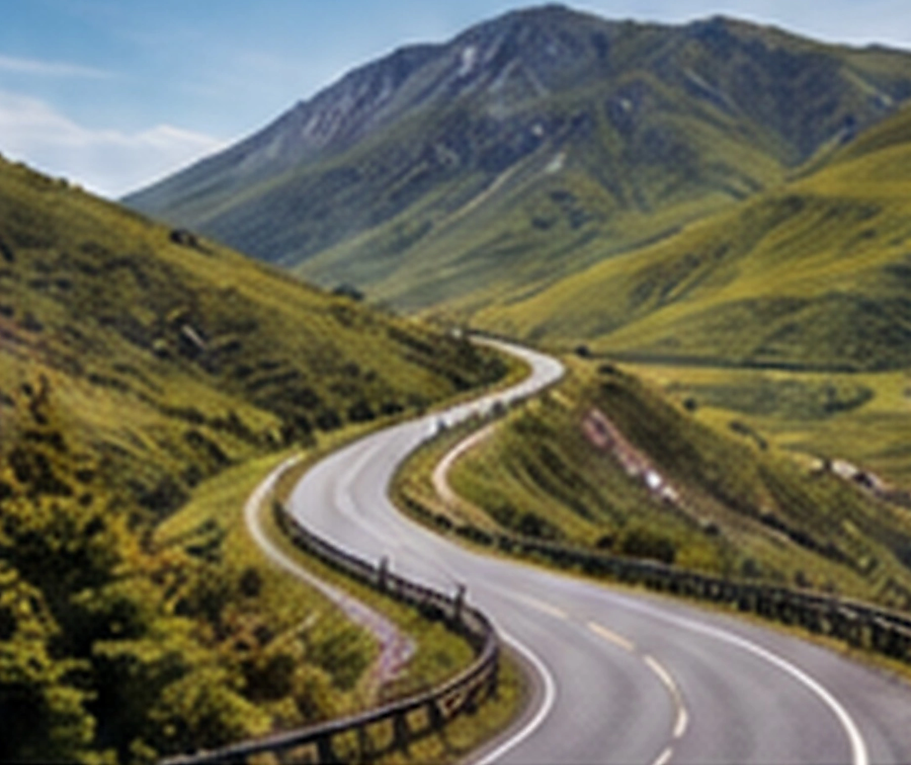 Mountain road leading through a wide landscape, representing an ITSM maturity roadmap and continual improvement